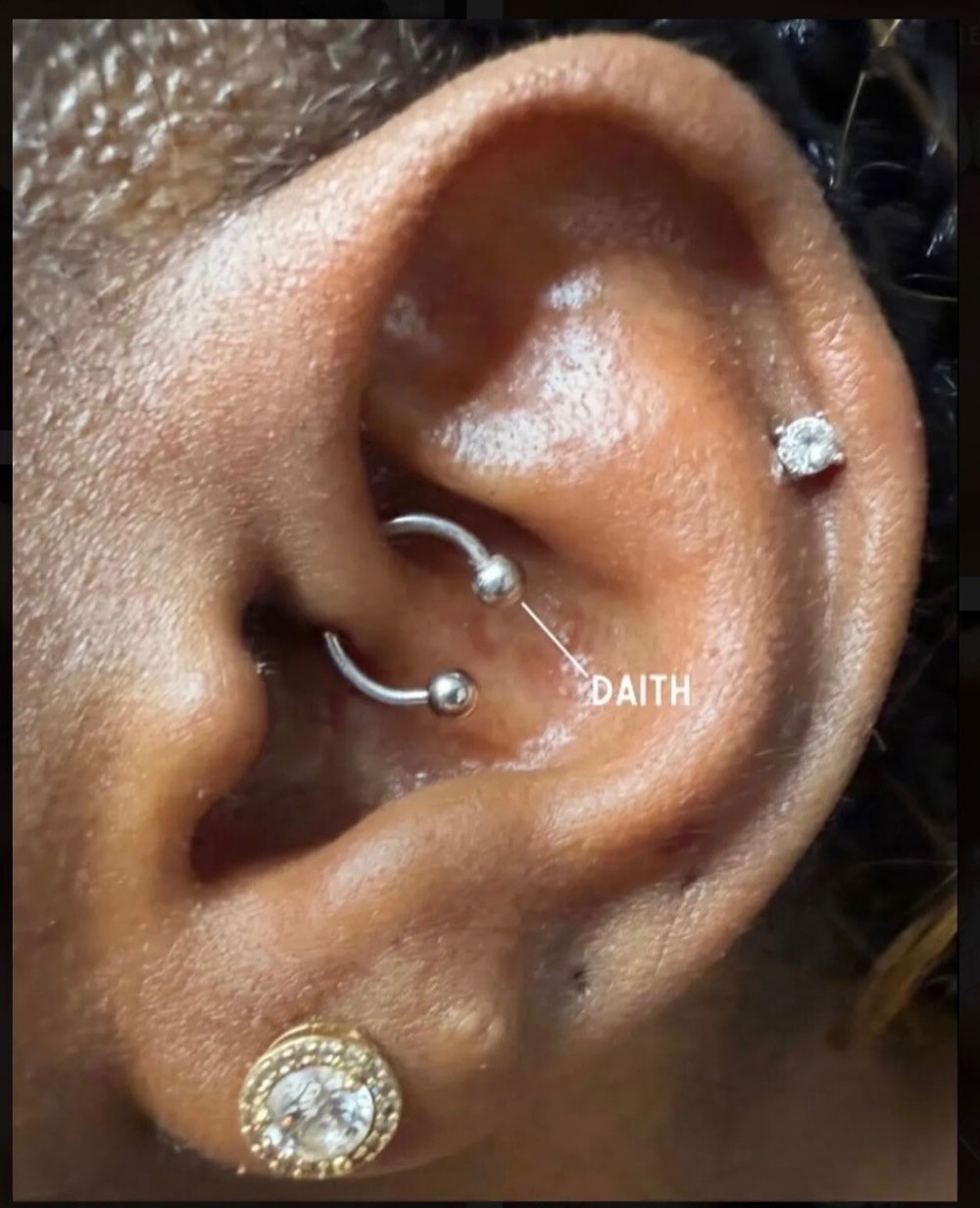 Daith ear piercing